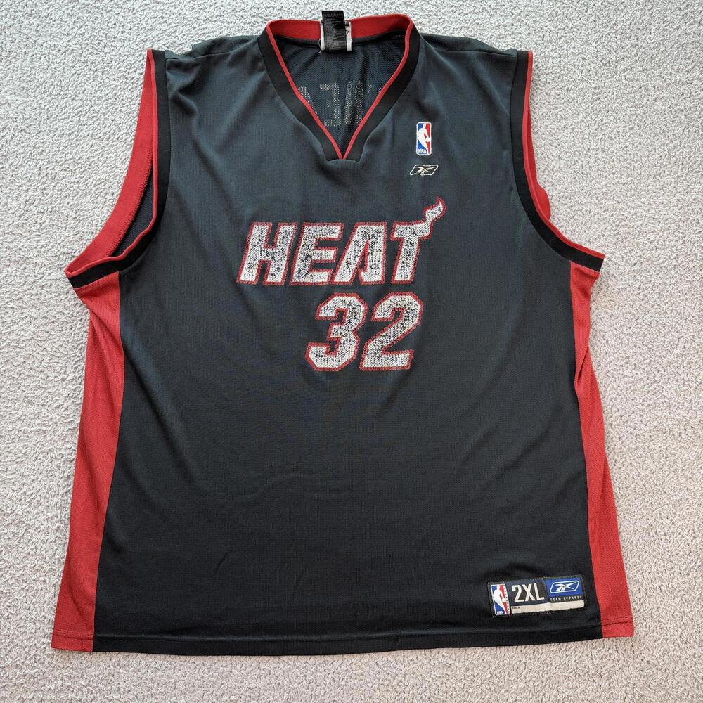 Miami Heat Shaquille O’Neal #32 Reebok NBA Authentic Basketball Jersey Black 2XL